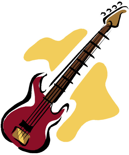 four-stringed bass guitar clip art